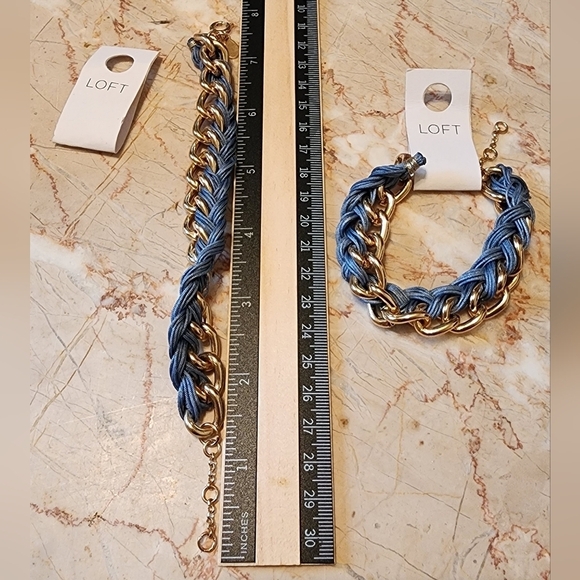 NWT Loft Women’s Blue Braided Woven Link Bracelet (per bracelet) - Picture 4 of 4